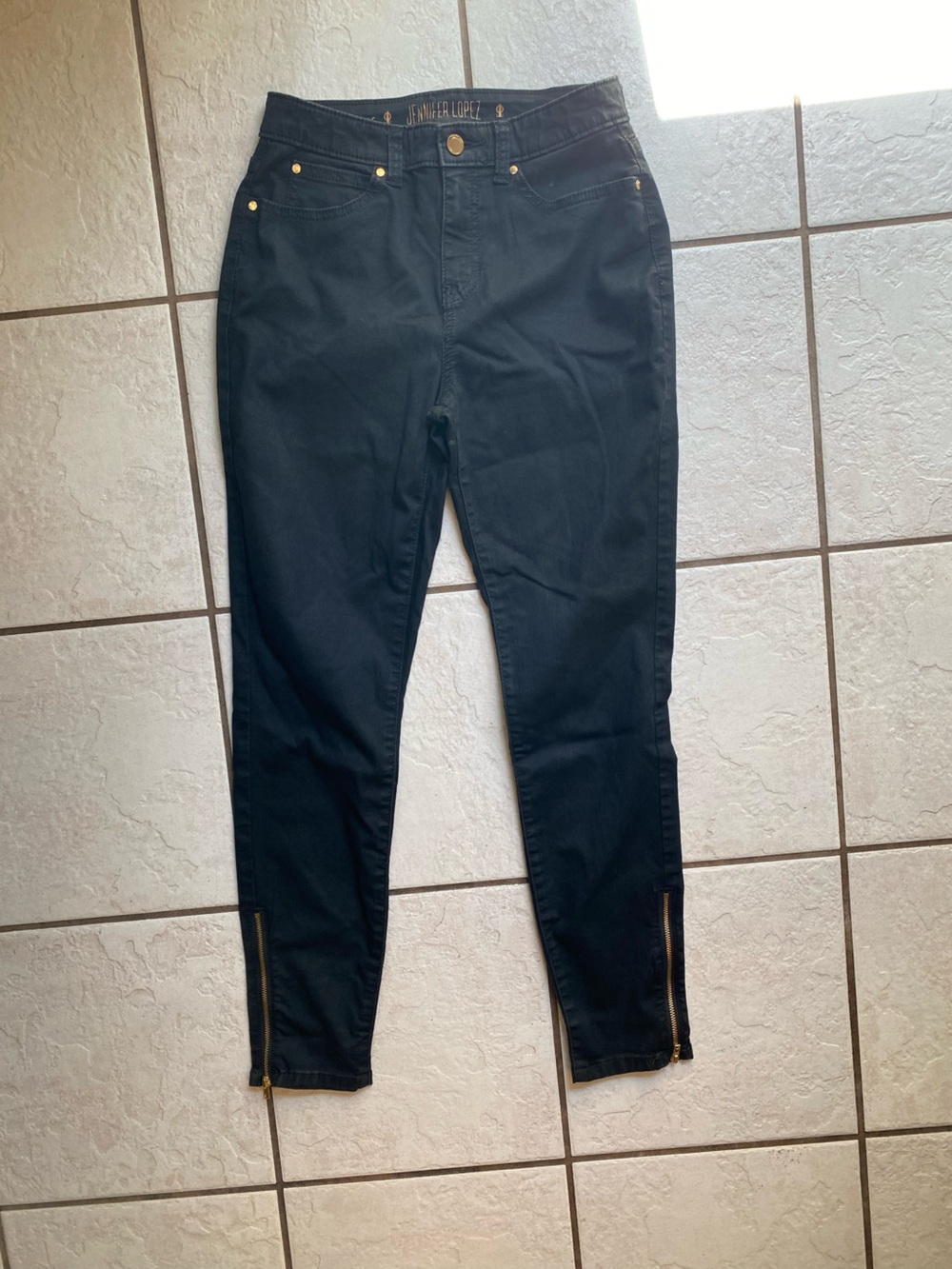 Jennifer Lopez Jeans, Women's Size 4 Long Black, Ankle Zip, Skinny